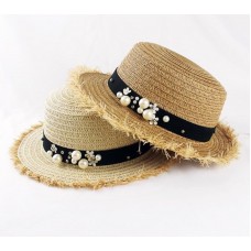 Flat Top Straw Hat Summer Mujer Visor Sun Hat Wide Beach Cap Wide Brim Sunhat  eb-81109283